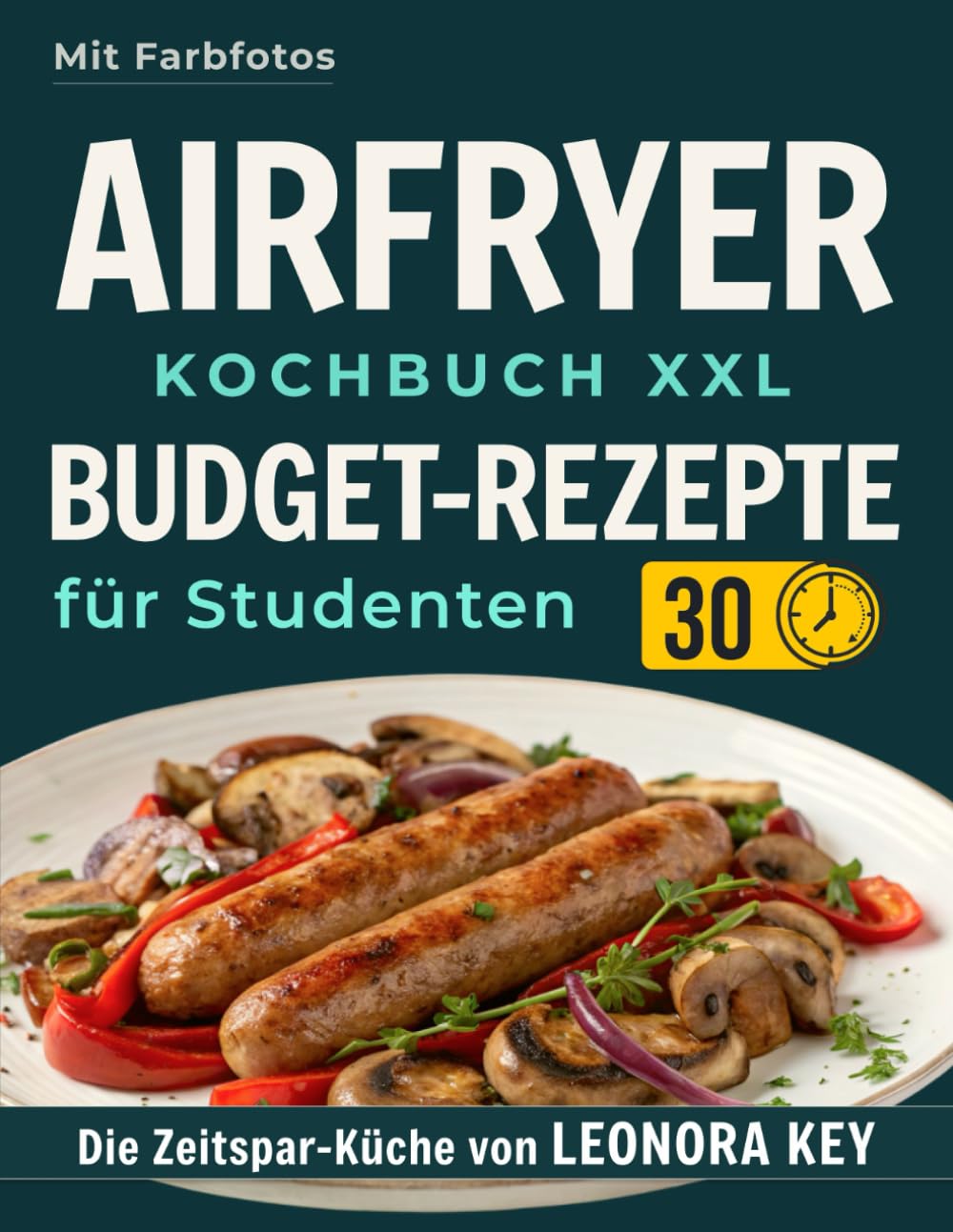 Airfryer Kochbuch XXL: Einfache Budget-Rezepte für Studenten – Leckere, gesunde und schnelle Gerichte in unter 30 Minuten | Heißluftfritteuse Rezeptbuch | Die Zeitspar-Küche von LEONORA KEY