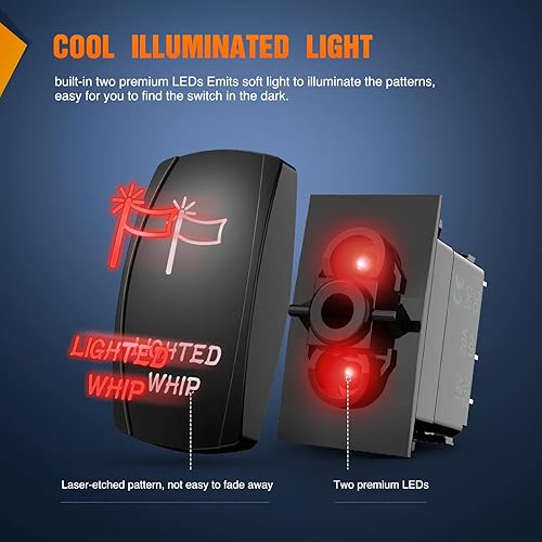 Miniatura 13 de Barra de luz LED con interruptor y 5 pines, de Nilight; luz LED de 20 A/12 V y 10 A/24 V para barcos y todoterrenos