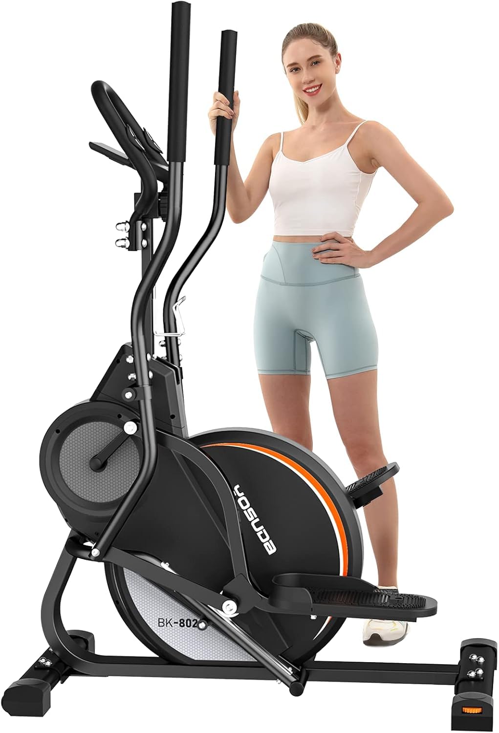 YOSUDA Ellittica da casa professionale, 3 in 1 (Ellittica + Pedaliera + Stairmaster), 16 Livelli di Resistenza, Volano da 8 kg, Resistenza Magnetica Ultra Silenziosa, Inclinazione di 45°, Monitor LCD