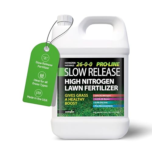 El mejor fertilizante líquido de liberación lenta con alto contenido de nitrógeno 26-0-0 para un galón de césped, todos los tipos de cuidado del