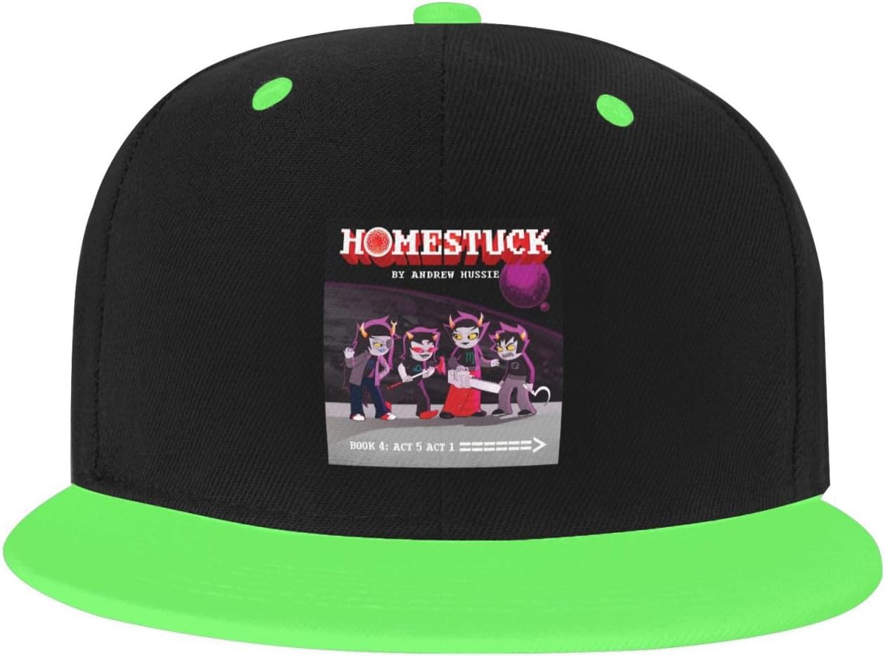 QARMAXHomestucks Adult Flat Brim Color Hip hop hat Dad hat for Men and Women