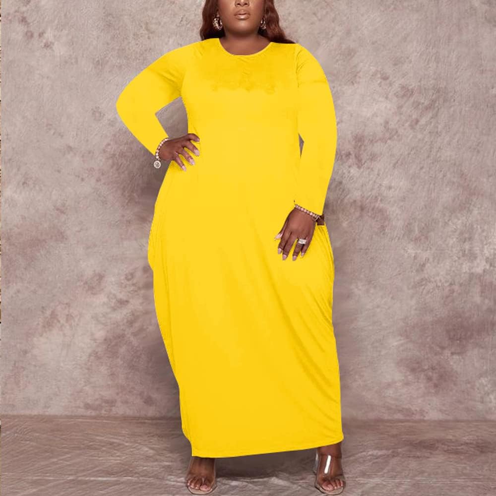 Women's Plus Size Casual Maxi Dresses Short Sleeve Loose Beach Dress Sundress with Pockets - Image 4