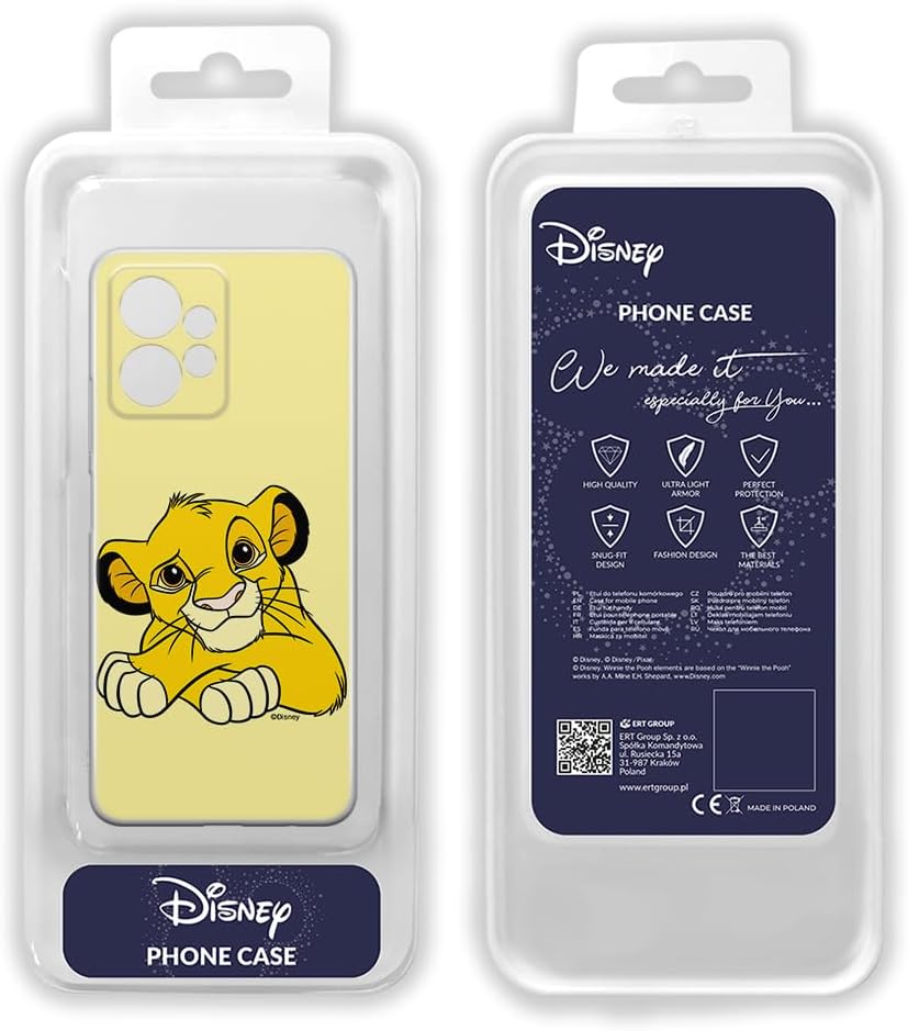 ERT GROUP Mobile Phone case for Xiaomi REDMI Note 12 4G Original and Officially Licensed Disney Pattern Simba & Friends 009 optimally adapted to The Shape of The Mobile Phone, case Made of TPU