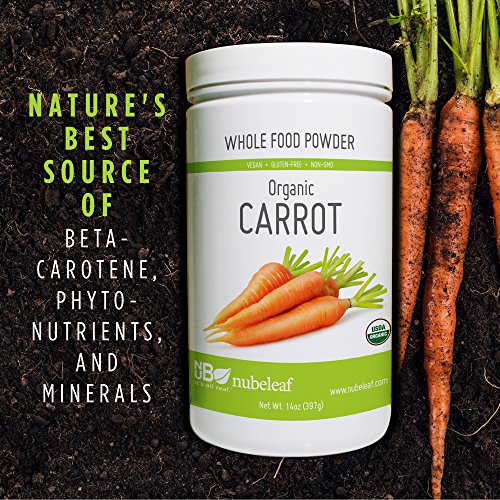 Nubeleaf Carrot Powder - Non-Gmo, Gluten-Free, Raw, Organic, Vegan Source Of Essential Vitamins & Minerals - Single-Ingredient Nutrient Rich Superfood For Cooking, Baking, Smoothies (14Oz) #TOP2