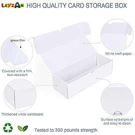 Leyzan Trading-Card Storage Box, 8-Pack  600 Count Corrugated Cardboard Storage with dividers & labels for TCG/Magic/Mtg storage and Collection, 10.4 INCH Horizontal