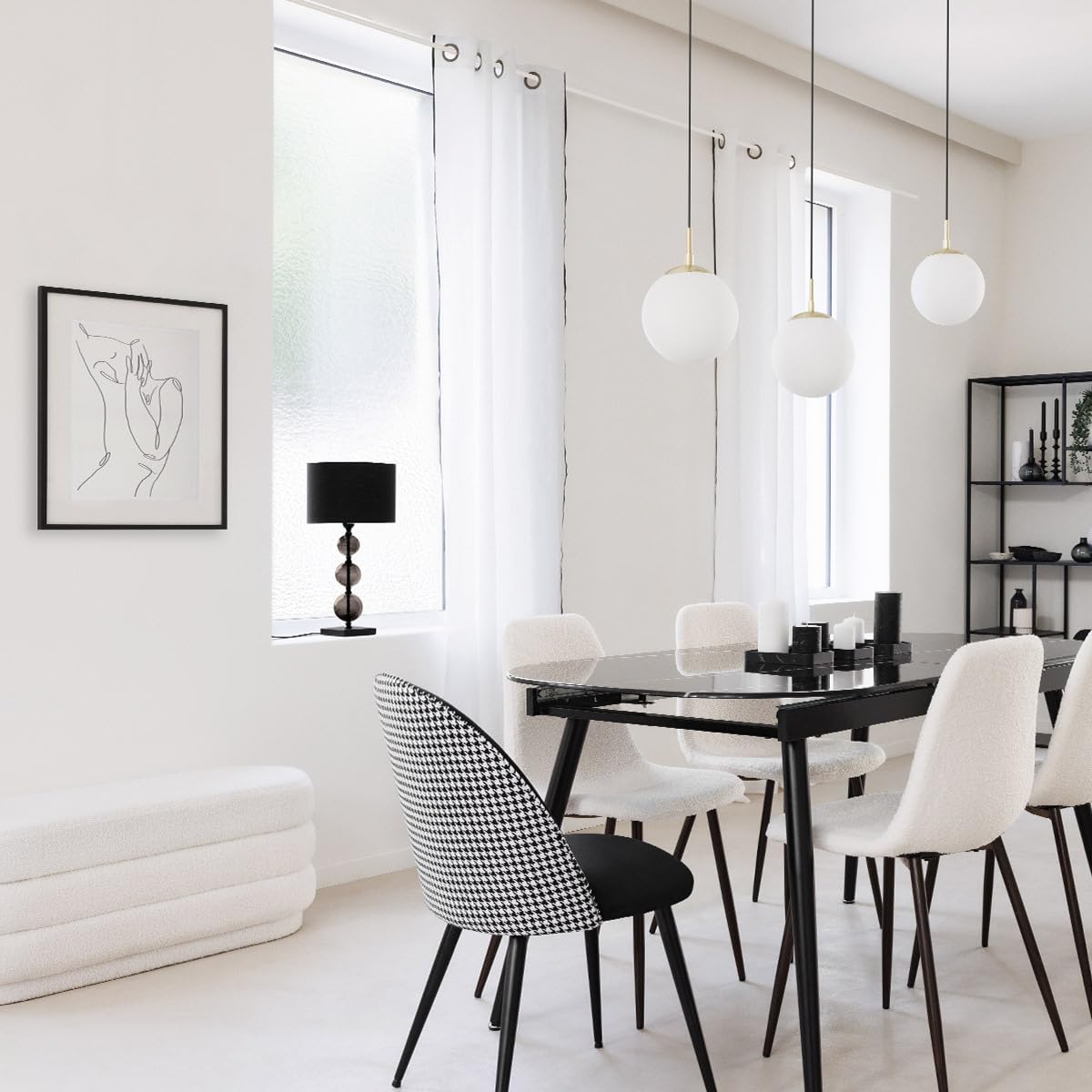 Lampe à Poser en Verre Noir H 52 cm - Atmosphera
