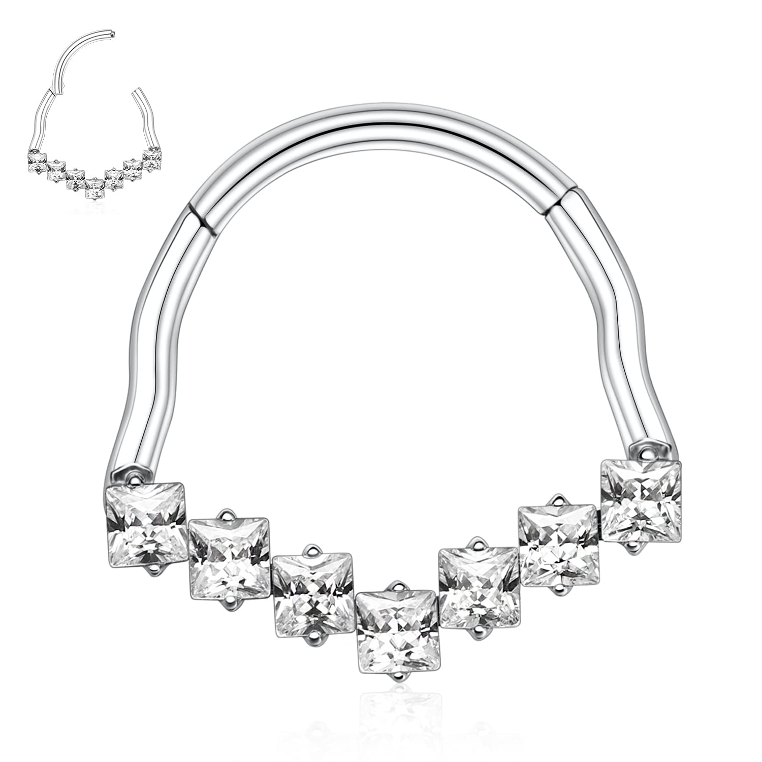 hengkaixuan Unique Animal Shape Septum Nose Ring Septum Jewellery 16G Daith Earrings Surgical Steel Nose Hoop Septum Clicker Conch Piercing Jewellery Rook Helix Tragus Cartilage Lobe Hoop Earring — view 21