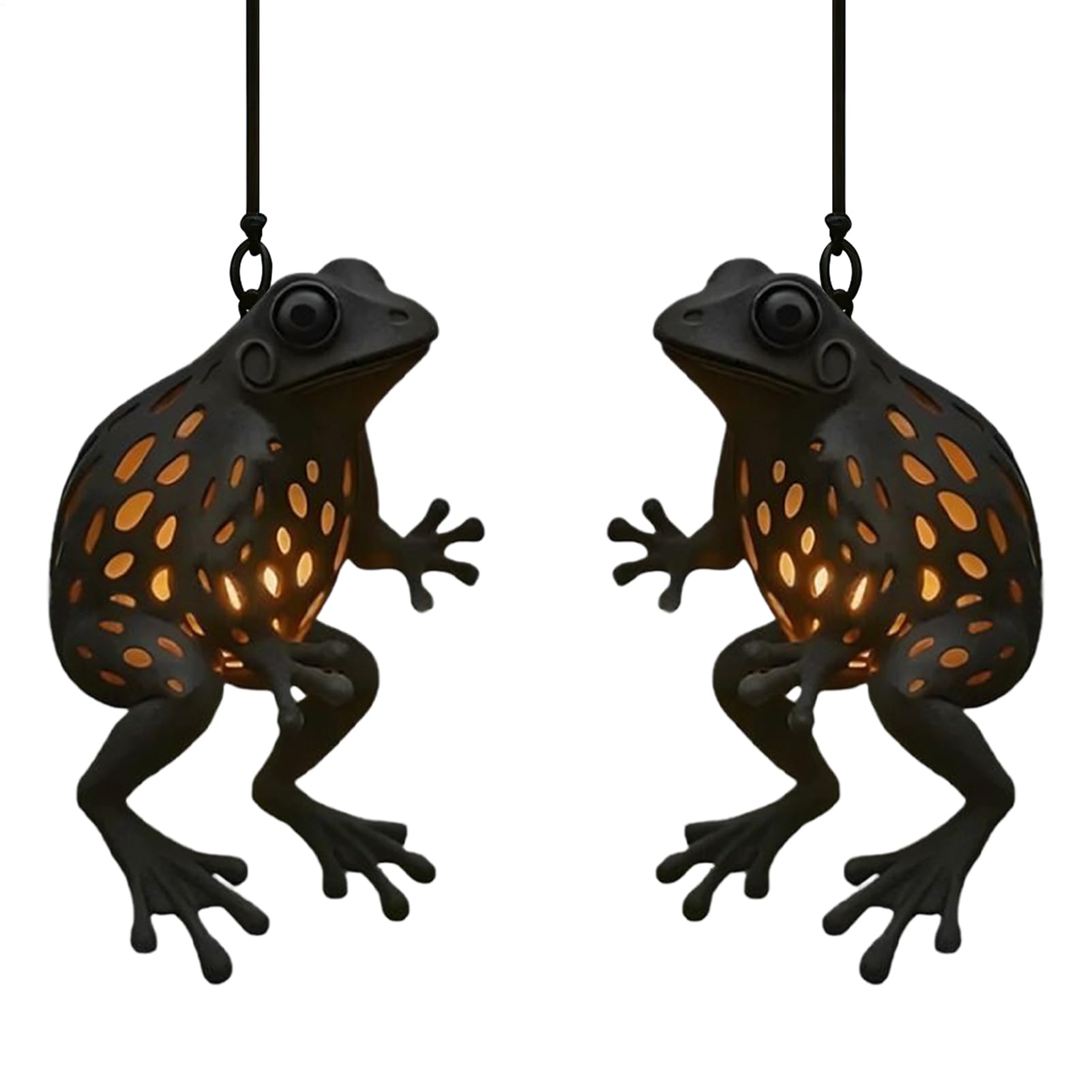 Rana de decoración de jardín con farol resistente al agua y doble lámpara 8