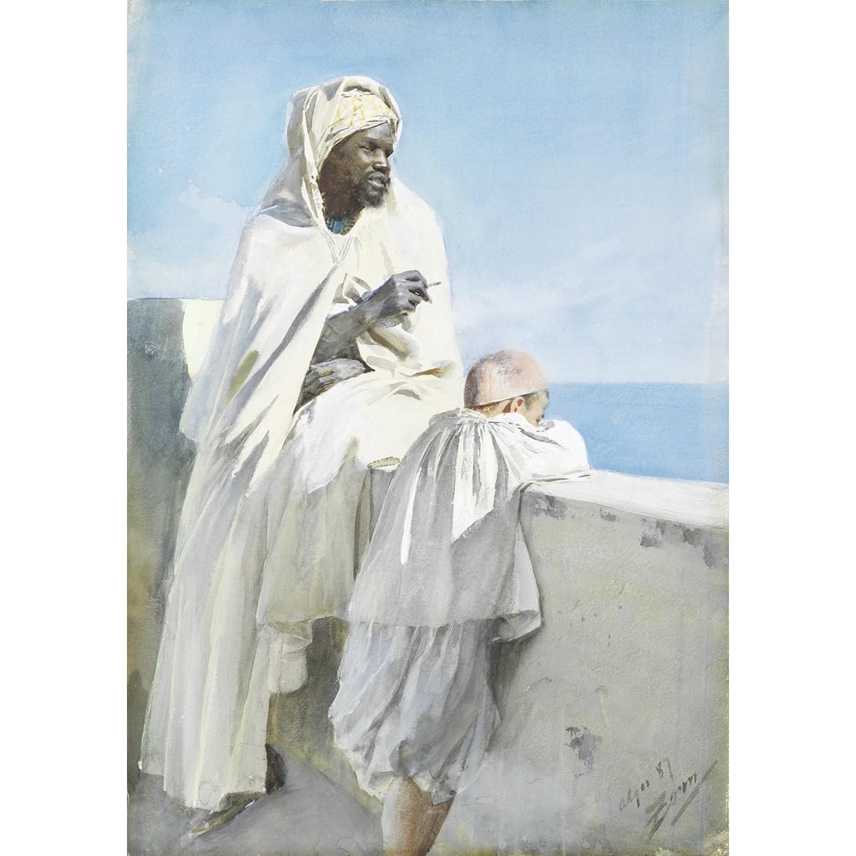 Impression sur toile roulee Anders Zorn scene algerienne format 101x127 cm - 2