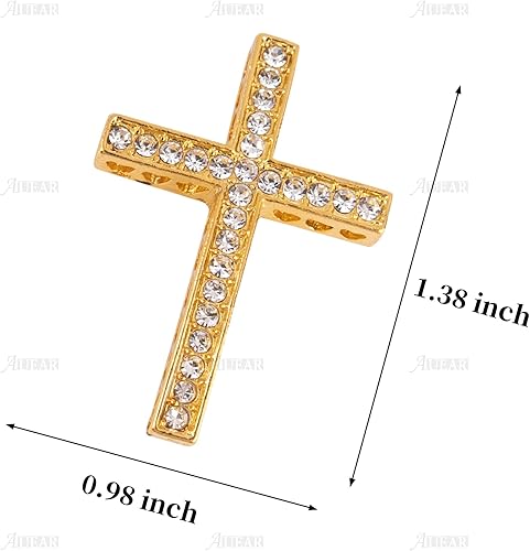 Miniatura 2 de AUEAR, Paquete de 20 colgantes de cristal con diamantes de imitación para hacer joyas de bricolaje, oro