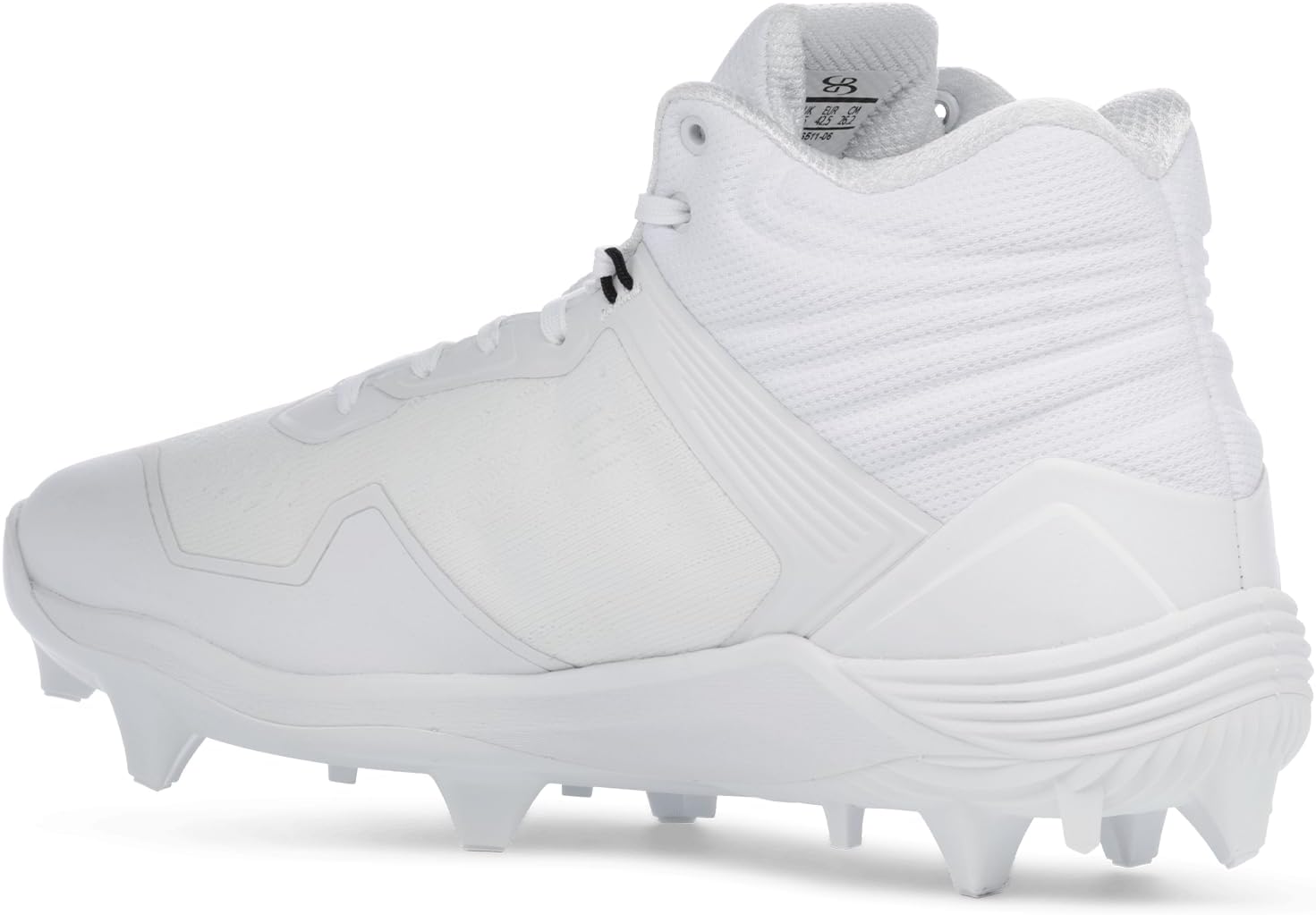 Boombah Viper Pureknit Men's Molded Mid Cleat - White Out - Multiple Color Options - Multiple Sizes
