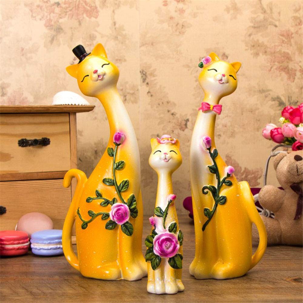 Cadeau art couple et famille avec ces figurines de chat en résine