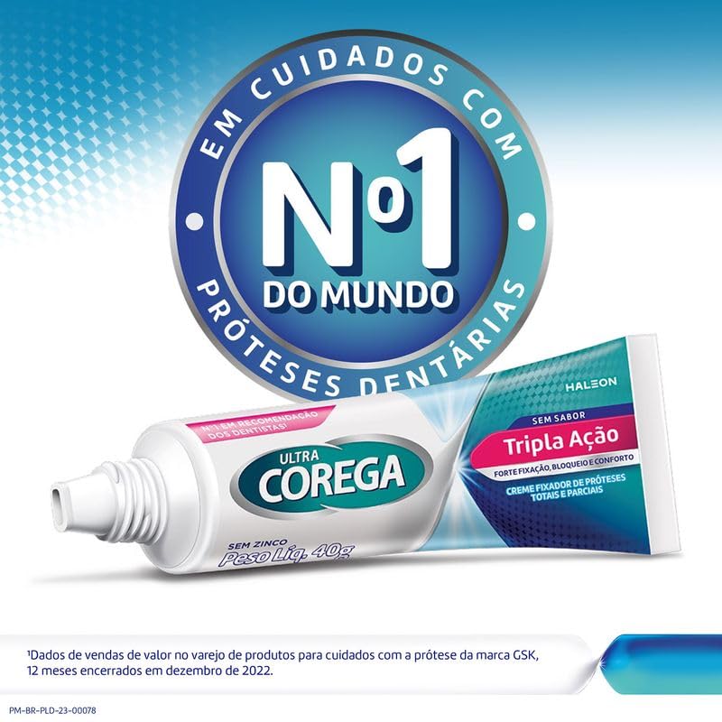 Fixador de Dentaduras Ultra Creme, Corega, Branco, 8,5g | Amazon