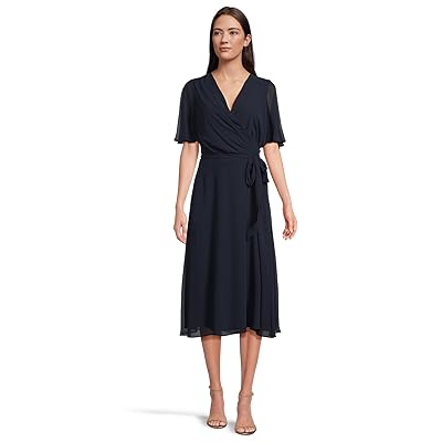 Lauren Ralph Lauren Belted Georgette Dress Women