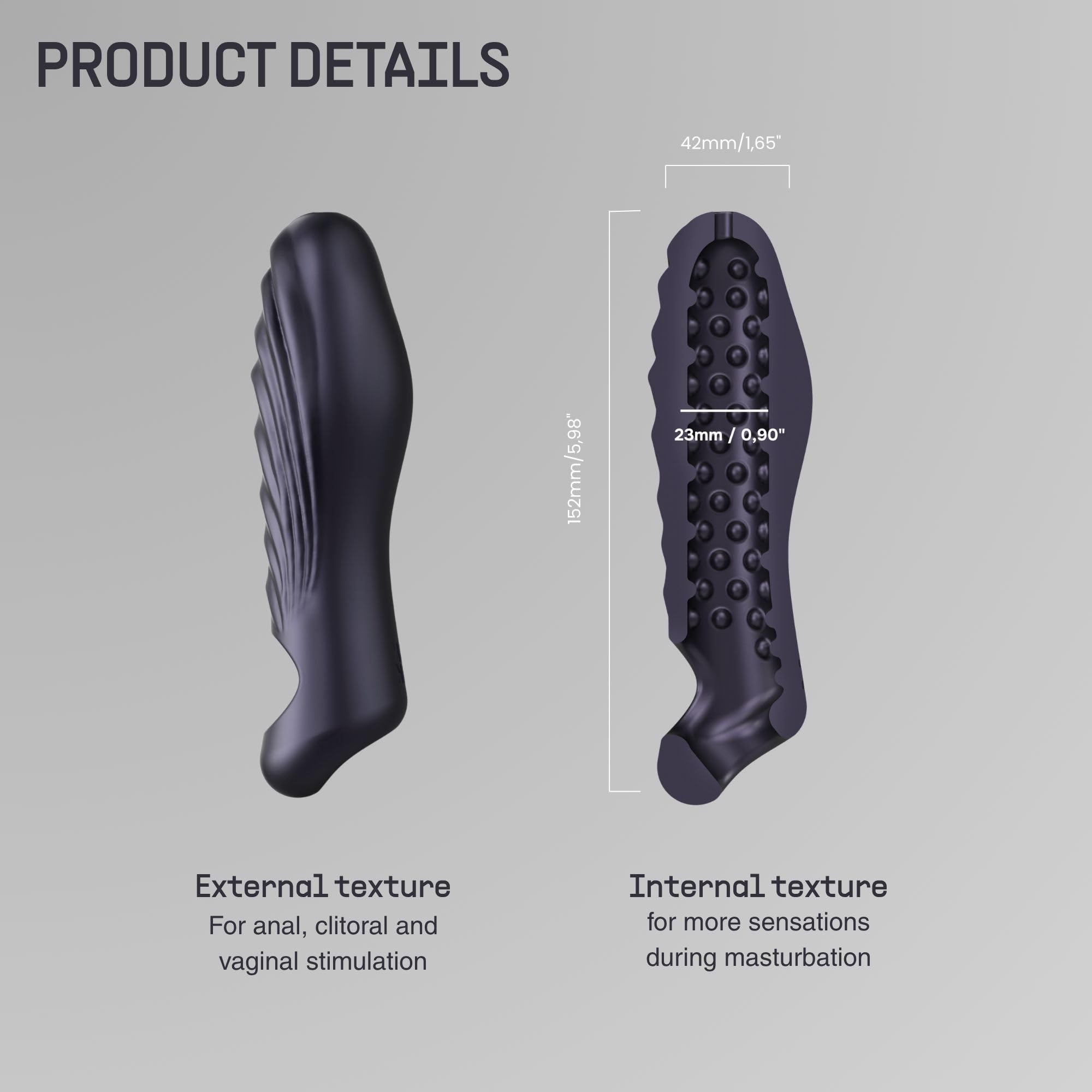Man WAN Ryzer – Masturbatore Maschile & Guaina Peniena in Silicone Morbido, Sextoy Maschile con Interno ed Esterno Testurizzati, Anello Penieno Integrato, Effetto Succhio, Aumento della Circonferenza