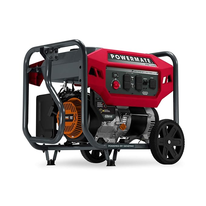 Powermate PM7500 7,500-Watt Gas-Powered Portable Open Frame Generator