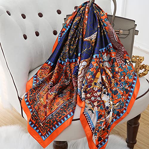 Image of ZDMHSH Fashion Scarves Scarf 100% Silk Feeling Scarf Silk Like Scarves Long Lightweight Sunscreen Shawls for Women