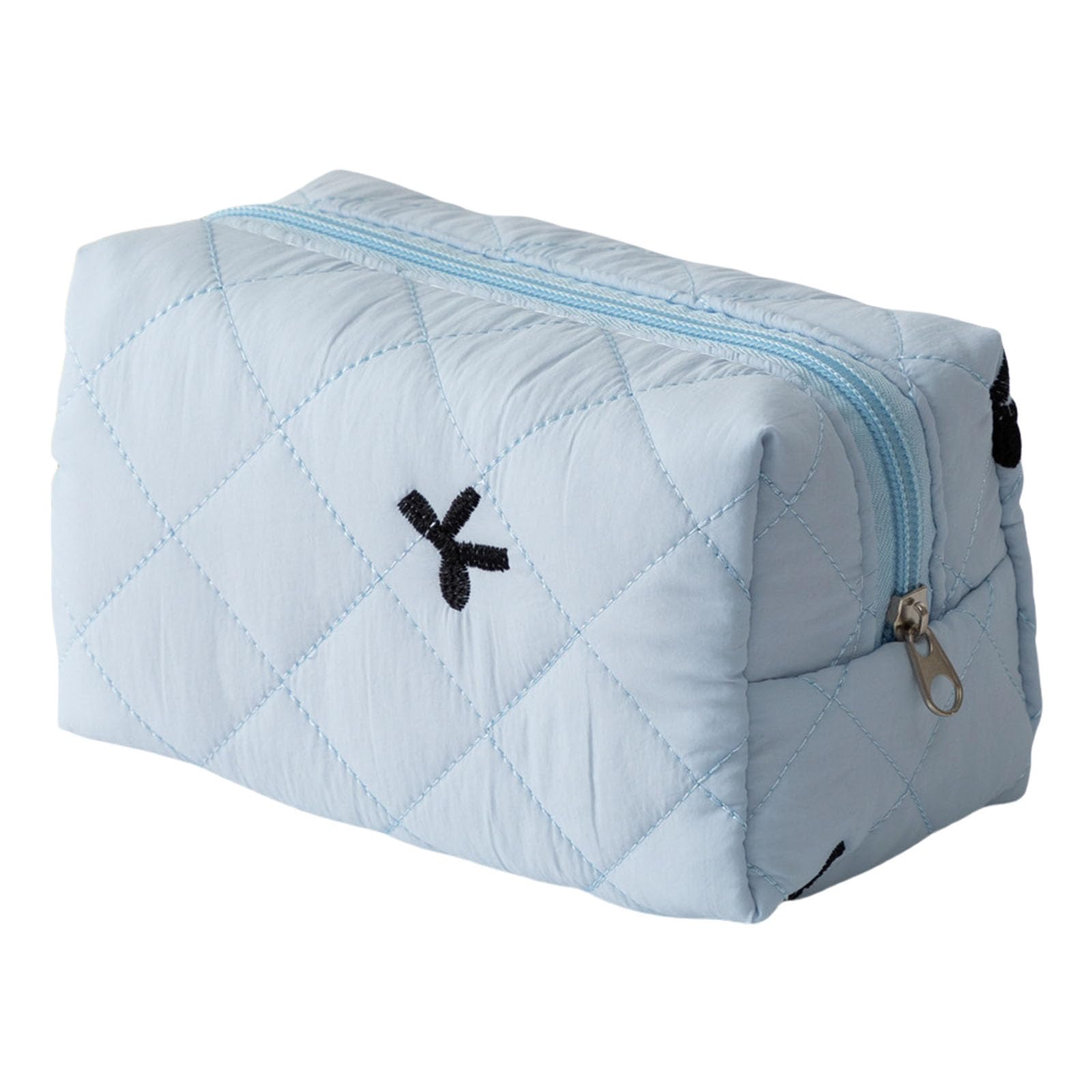 Elnwnnkc Blue Bowknot Quilted Lipstick Organiser Large Capacity Makeup Accessories Holder Portable Cosmetic Storage Bag Perfect Travel Lipstick Organiser