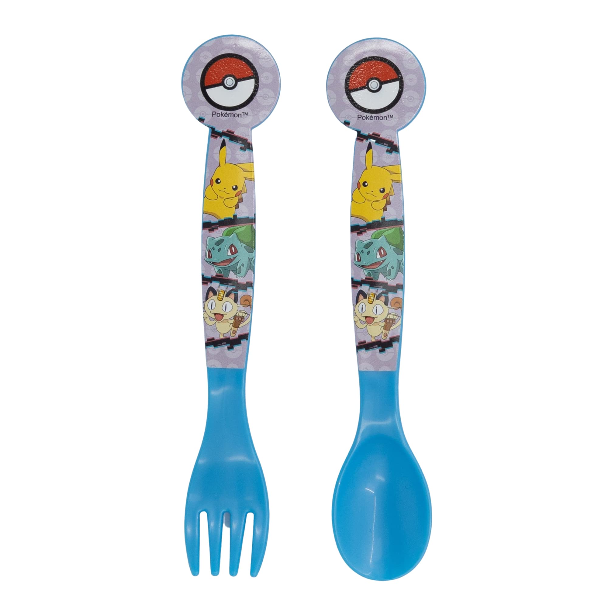 Stor Multicolored Set Of 2 Children's Cutlery In Bpa Free Plastic | Pokemon Distorsion