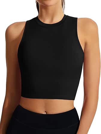 Sports Bras with Removable Padded Medium Support Yoga Tank Tops Gym Running Workout Tops for Women