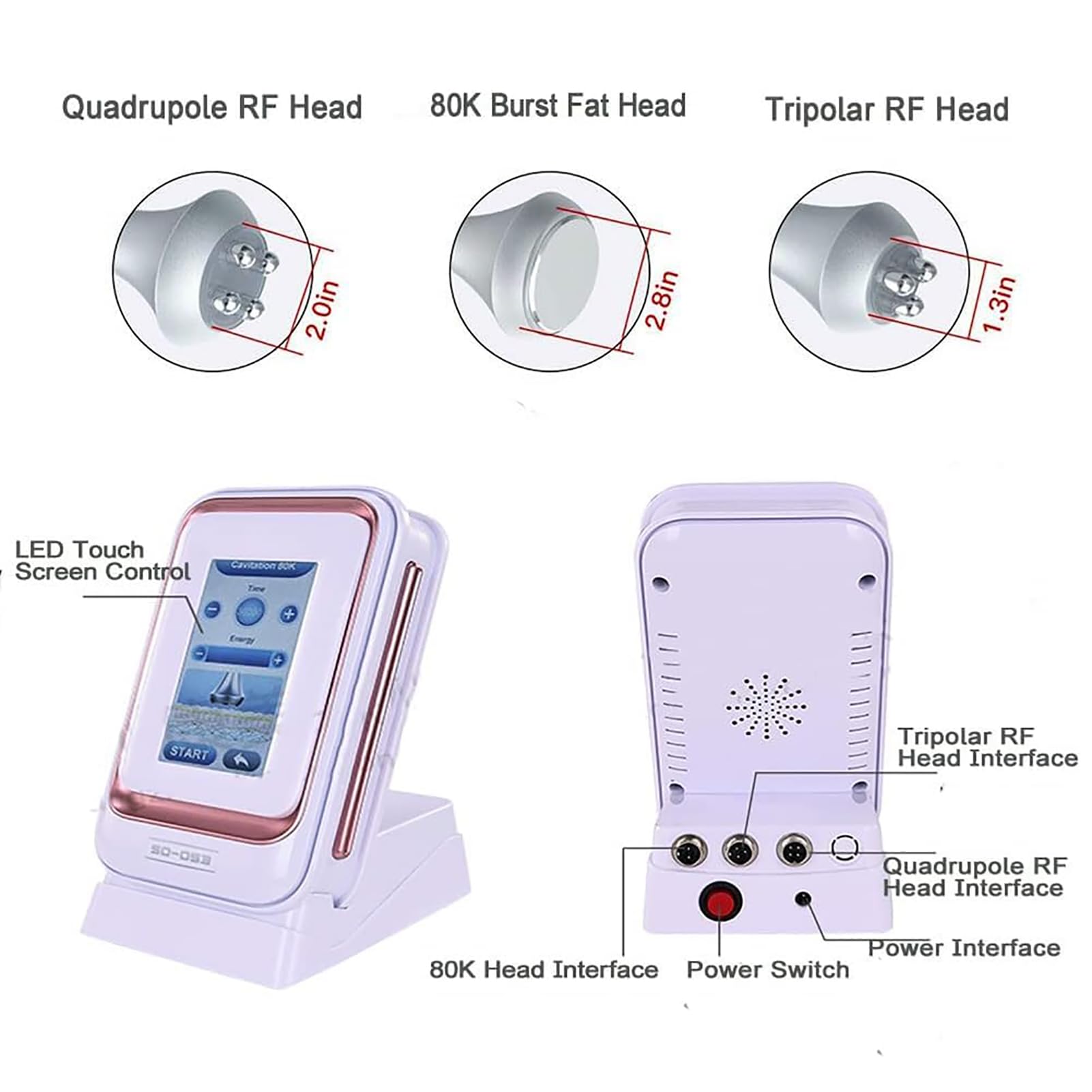Cavitacion Y Radiofrecuencia 3 En 1,40k MáQuina De Adelgazamiento ,Facial Belleza Masajeador Celulitis, Esculpir El Cuerpo Y Levantar Celulitis,Mejora El Cuerpo Compacto,Ideal Tratamiento Para Casa