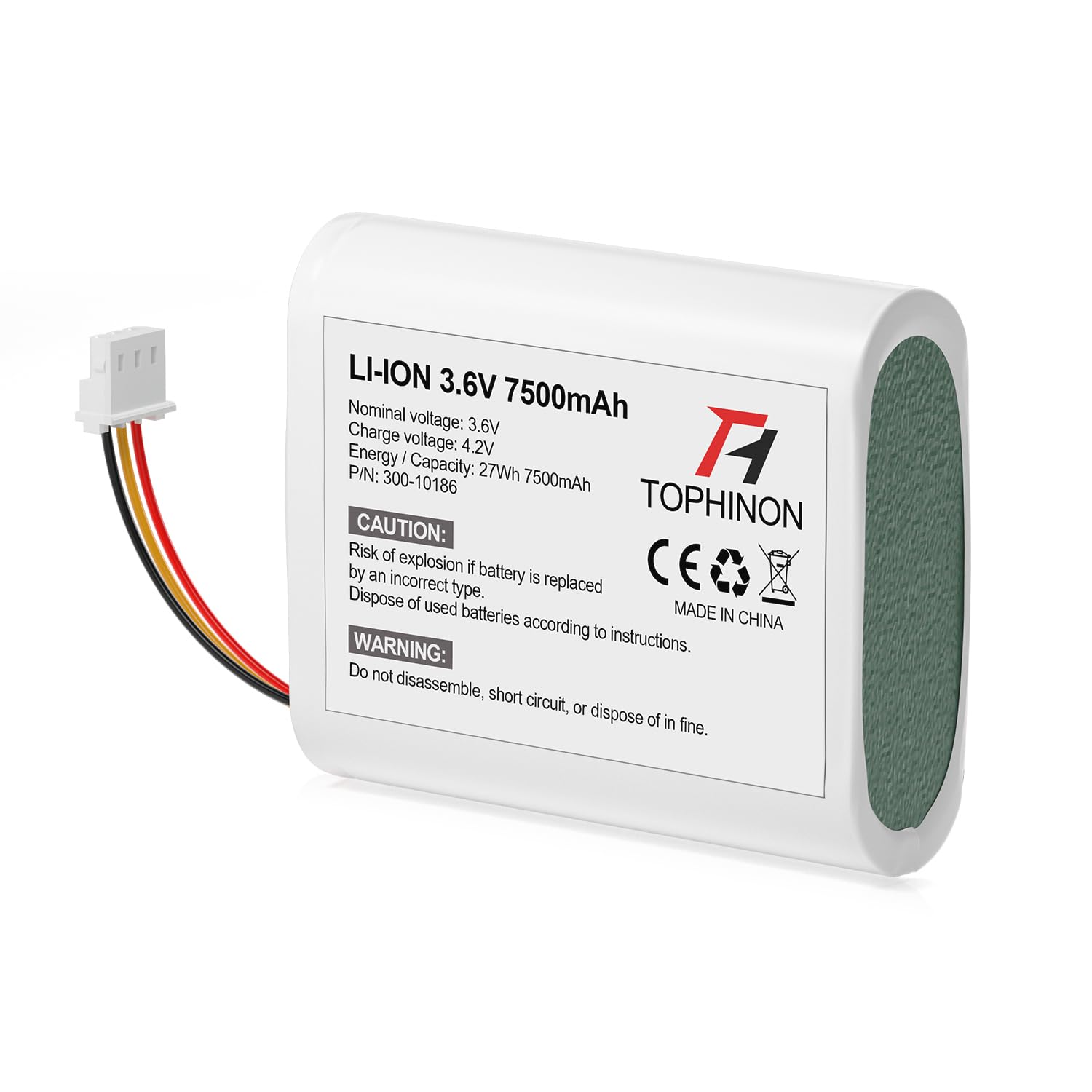 HT TopHinon ADT Battery Replacement for Command Panel - 3.6 Volt Lithium Battery (300-10186) Compatible with ADT5AIO-1/2/3 & ADT7AIO-1 - ADT Panel Batteries for Smart Home Control Panel