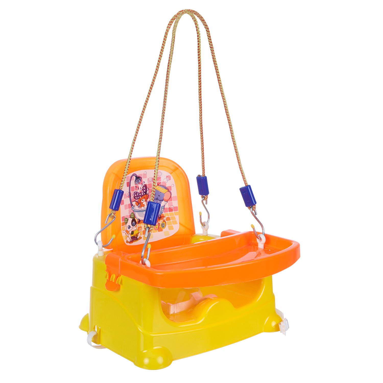 NHR !!! Launch Offer !!! NHR 6 to 18 Months Baby Chair, Baby Feeding Chair, Baby high Chair, Baby high Chair, Car Seat with 3 Level Table Adjustment and 4 Point Safety Harness (Orange)