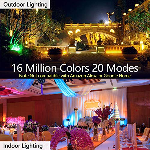 Led Flood Light Outdoor, 20W Rgb Floodlights, App&Remote Control Party Lights Stage Lighting, 2700K & 16 Million Colors & Timing & Music Sync, Ip66 Waterproof Uplights For Garden Party (4 Pack) #TOP1