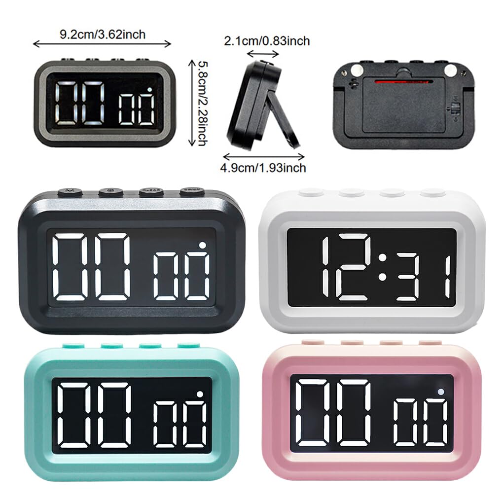 Digitaluhr mit ausziehbarem Ständer. Vielseitige Platzierung. Klares LCD Display für Gute Sichtbarkeit im ganzen Raum, Schwarz