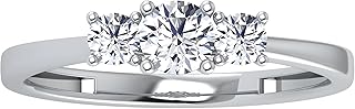 Trinity Brilliance 0.47 ctw Lab Grown Diamond 3 Stone Engagement Ring in...