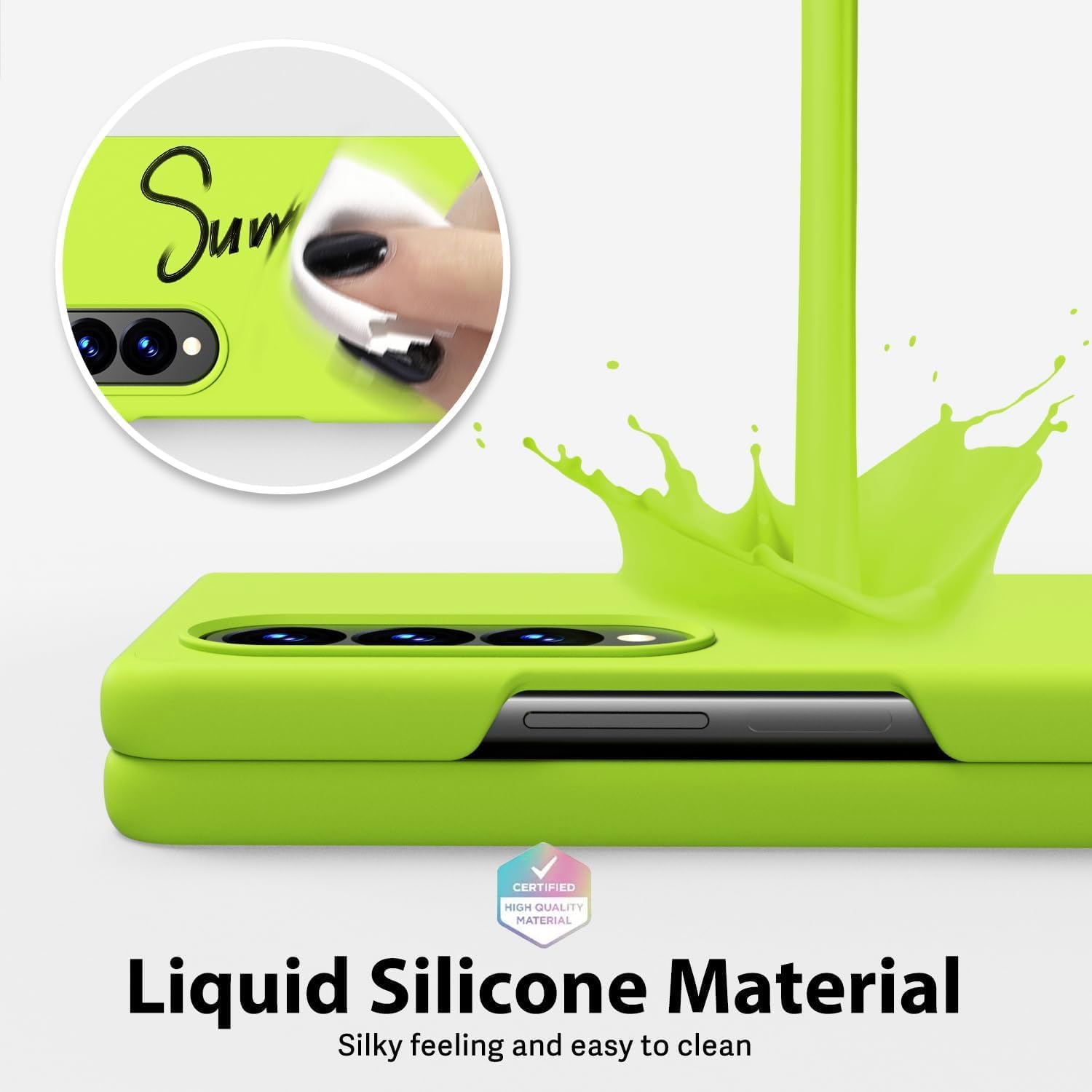 oakxco Funda de silicona diseñada para Samsung Galaxy Z Fold 4, colores brillantes y vibrantes, funda de gel de goma suave para mujeres y niñas, delgada, flexible, protectora de TPU de 7.6 pulgadas,