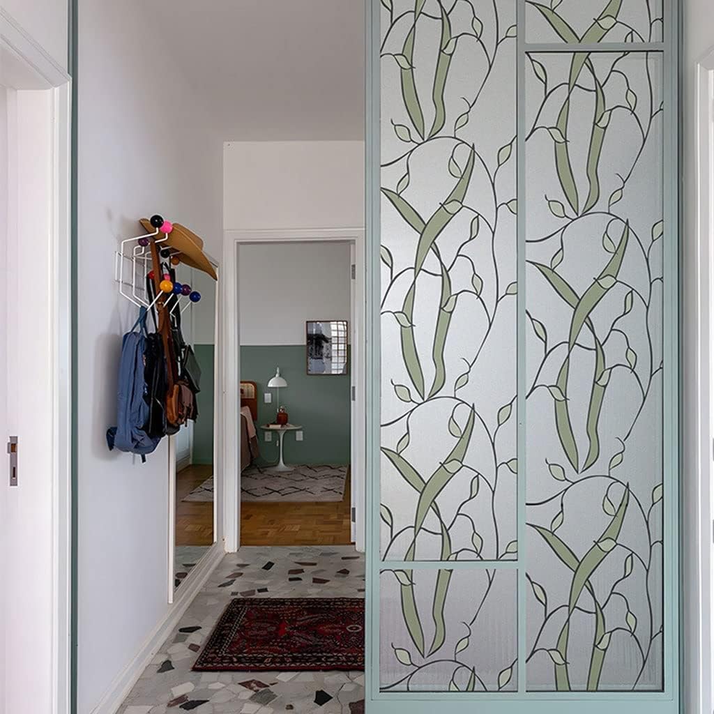 Window Clings Nordic Glass Sticker Bathroom Decoration Film Anti-spy Film Sticker Bathroom Door Window Electrostatic Decorative Film Privacy Window Film(40 * 200cm)