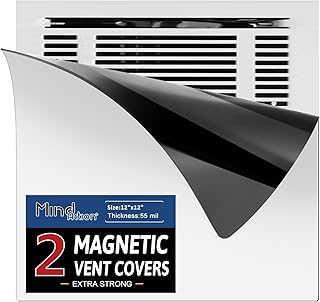 MIND & ACTION Magnetic Vent Covers, Extra Strong Magnets 12" x 12", Ultra Thick 55mil, Magnetic Air Vent Cover for Home Floor, Wall, Ceiling, RV, HVAC, AC Vents, Magnetic Vent Cover for Iron Register