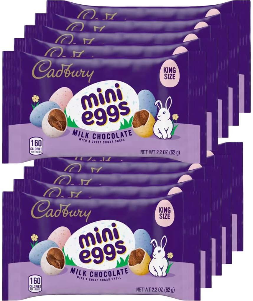 MINI EGGS Milk Chocolate with Crisp Sugar Shell Easter Candy, 1.5 Pounds, 10 Bags | 10 Bags, 1.5 Pounds