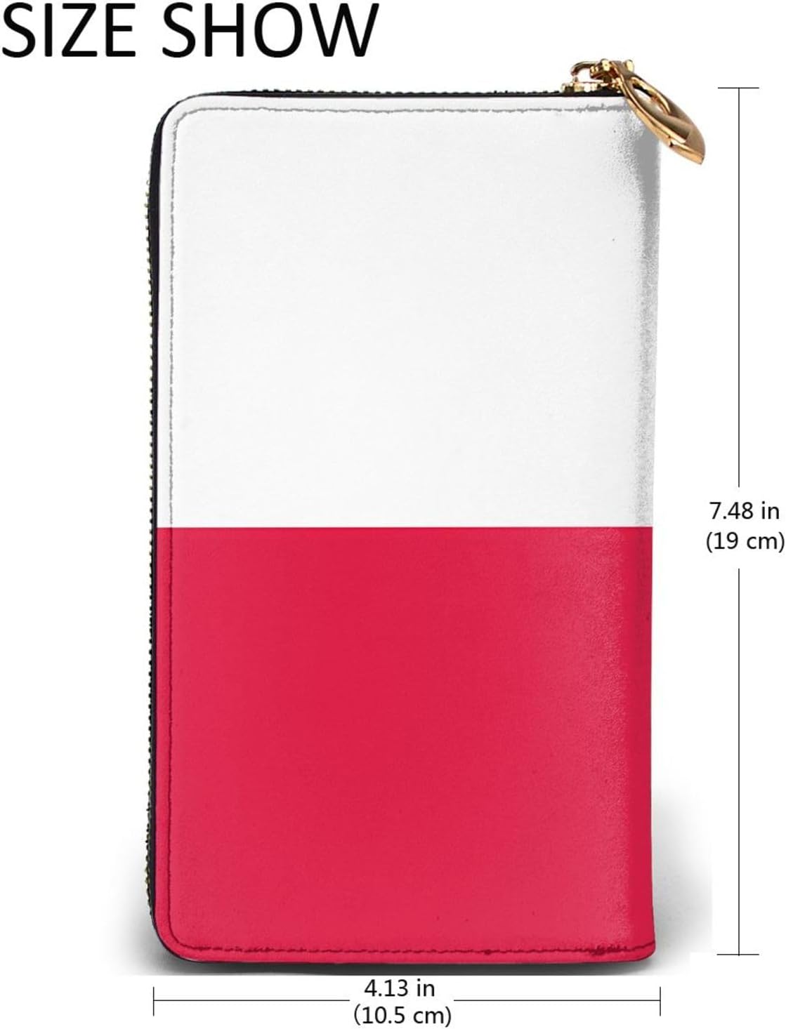 Polish flag Women's wallet, clutch wallet, with zipper, large capacity.