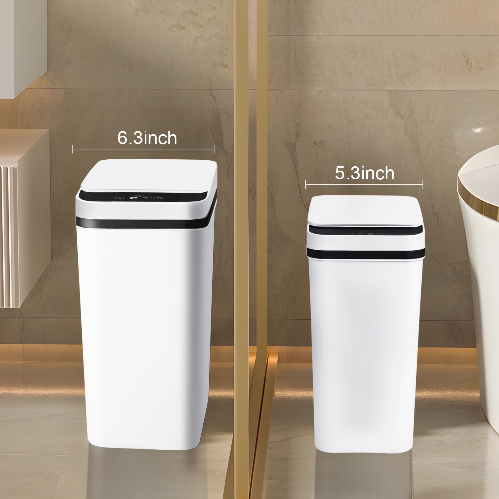 Pattumiera rettangolare automatica touchless con sensore di movimento