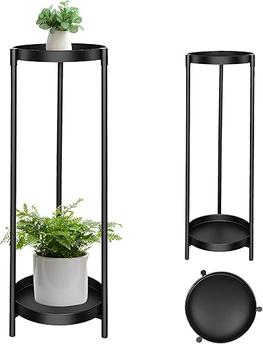 Soportes de metal para plantas para interiores y exteriores, paquete de 4 soportes para macetas para múltiples plantas, resistentes a la corrosión,
