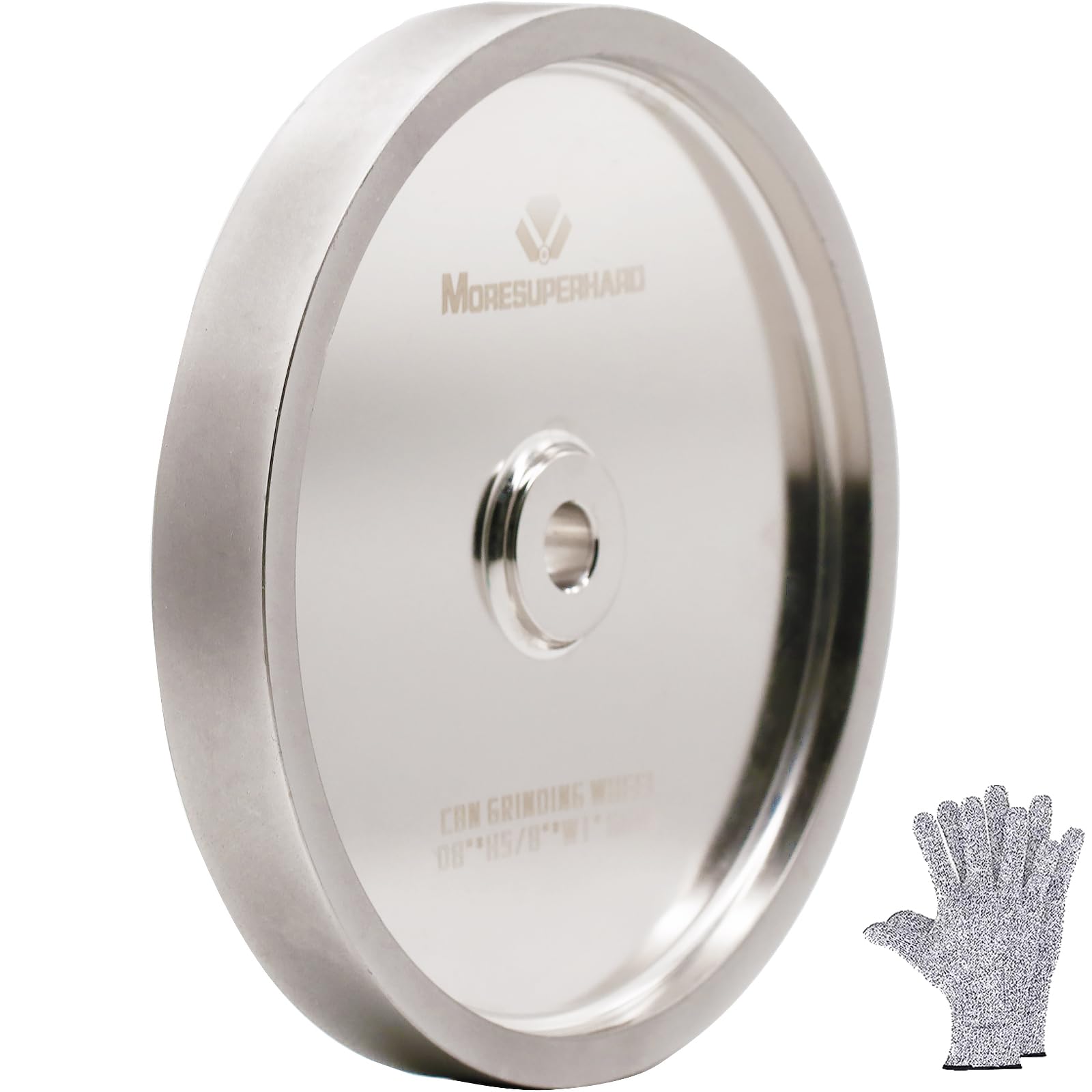 Muela CBN de 20,3 cm, grano 600, 2,5 cm de ancho, eje de 1,5 cm, cuerpo de aluminio, para afilar herramientas de acero rápido para todo tipo de amoladoras de banco de trabajo de 20,3 cm