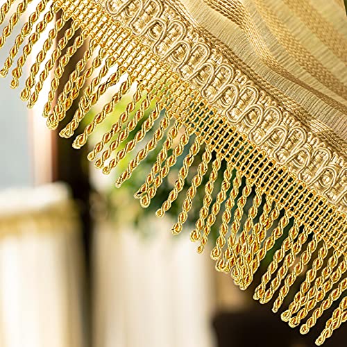 12 Yards Fringe Trim Bright Sheen And Beautiful Decorations For Curtain Box Sofa Crafts Home Decor Supplies (Gold) #TOP4