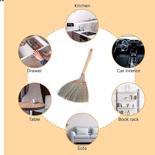 Miniatura 25 de Cepillo de mano pequeño para escoba batidora que elimina el polvo, la suciedad y los desechos, cabeza del cepillo de 9.5-11 pulgadas de largo
