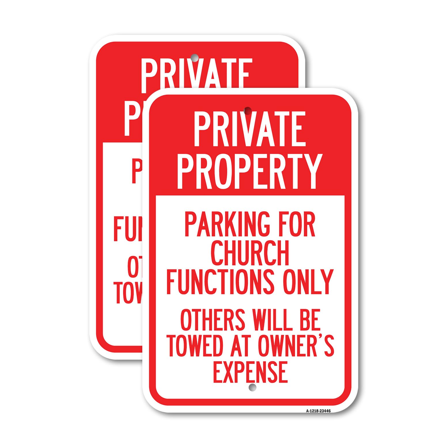 Photo 1 of (2 Pack) Parking for Church Functions Only Others Will Be Towed at Owner's Expense | 12" X 18" Heavy-Gauge Aluminum Sign | Rust Free Aluminum, Weather Resistant, Waterproof, Fade Resistant