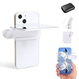 Mirror Reflection Clip, Smartphone Camera Mirror Reflection Clip Kit, Smartphone Selfie Reflector - Adjustable HD Glass Reflection Mirror, Travel Size​​ for Creative Photography (White)