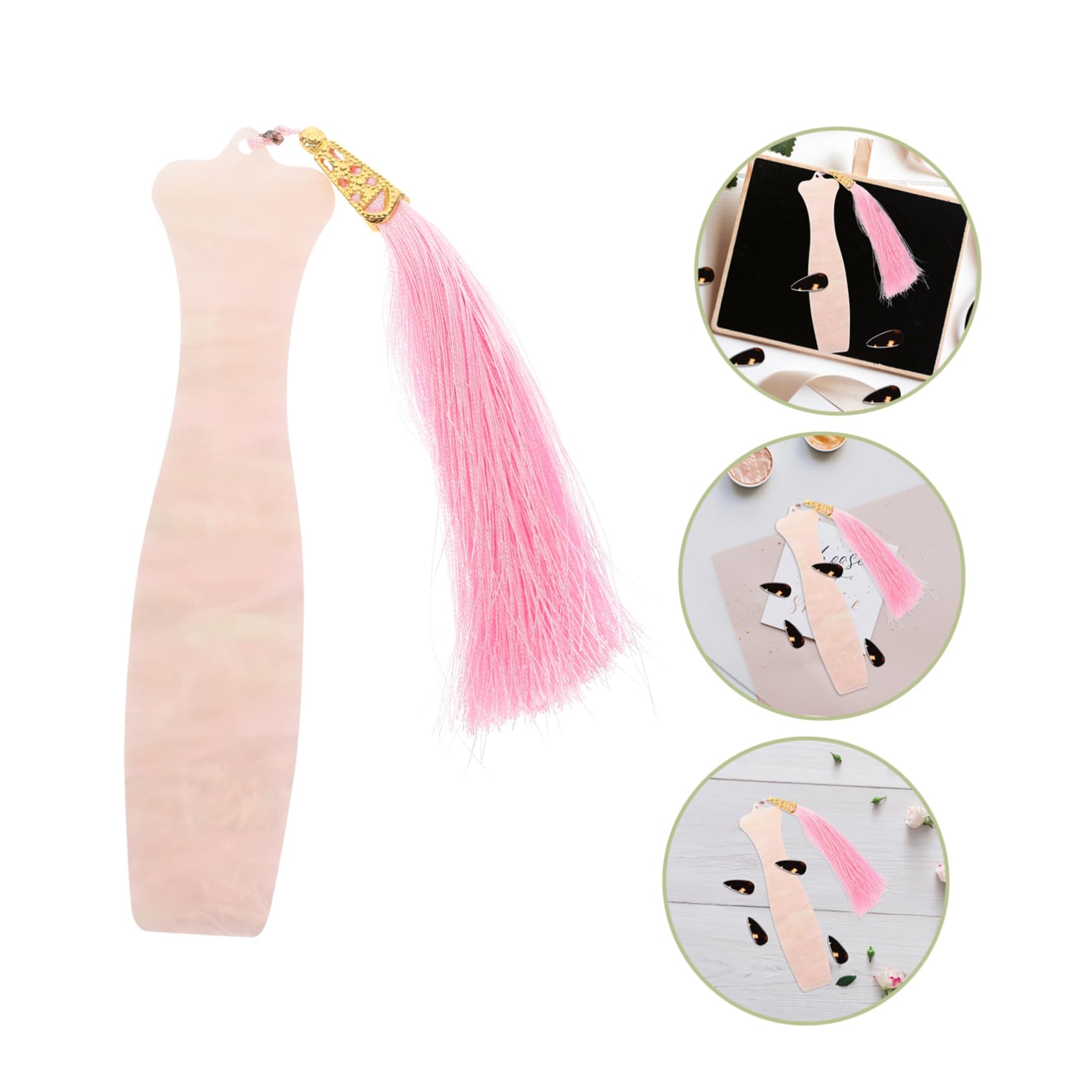 OFFSCH Guzheng Nail Pick Holder Pipa Nails Storage Plate Compact Size Easy to Carry Delicate Appearance Pink