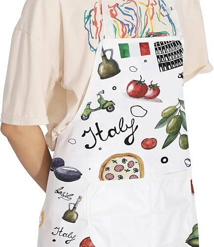 Miniatura 4 de POFULL Italia Landmarks Delantal Roma Italia Regalo de cocina Delantal de cocina italiana Regalo de inauguración de la casa para ella