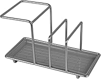 Vista 5 de Home Basics Estación de almacenamiento para fregadero de cocina, soporte para esponja y jabón, organizador de 3 compartimentos, níquel satinado