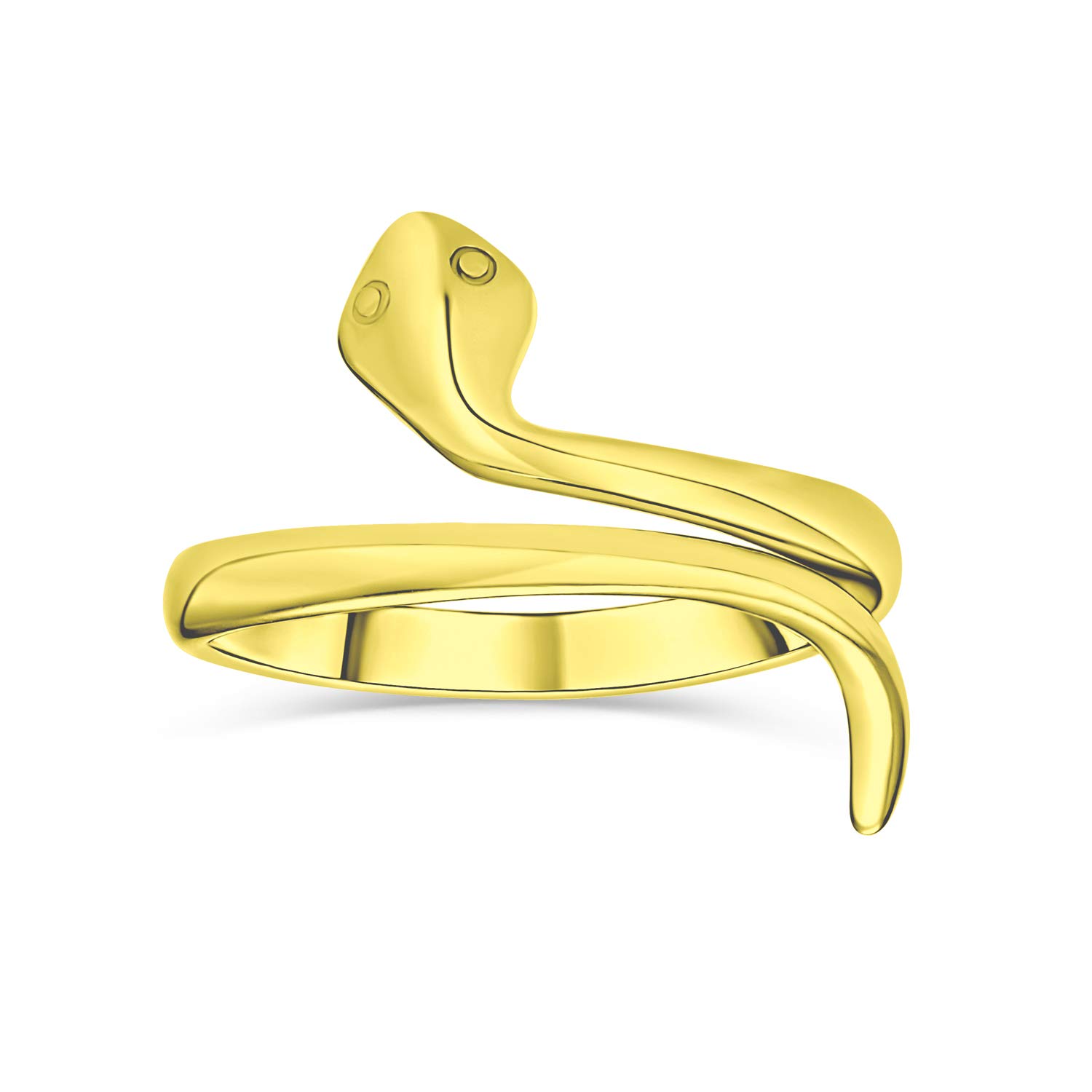 Anello minimalista delicato midi sottile 1MM impilabile a fascia avvolgente a serpente per adolescenti placcato oro 14K in argento sterling .925
