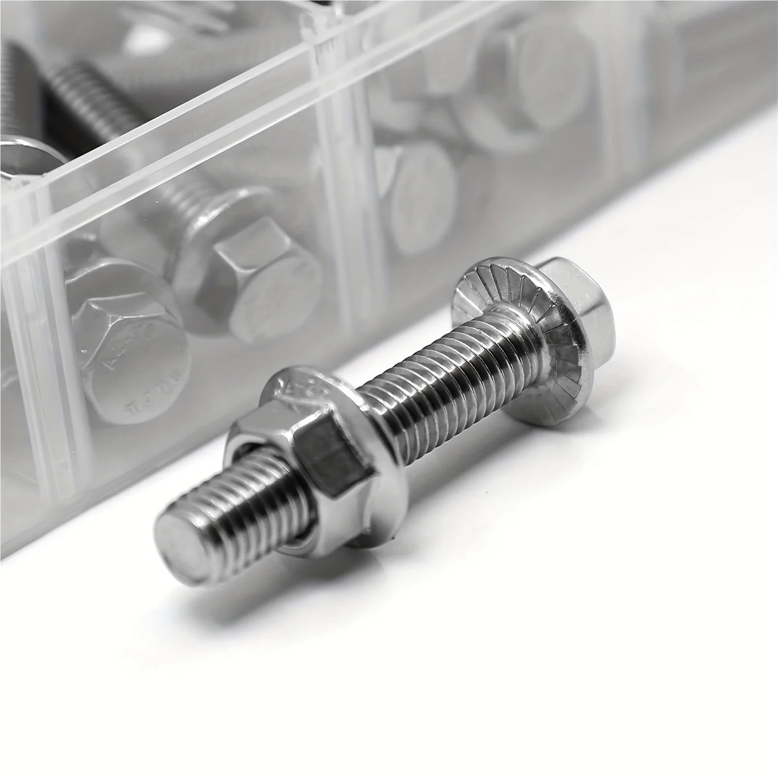 Kit di 112 bulloni e dadi a testa esagonale flangiati in acciaio inossidabile M6 304 da 10 mm, 20, 30, 40 50 Set di Viti e Bulloni