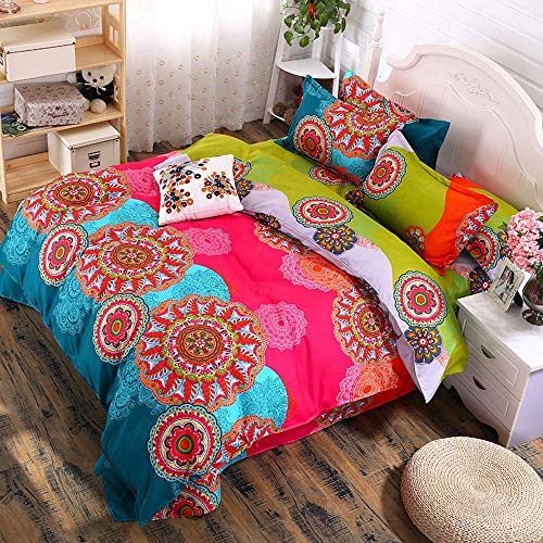 Erosebridal DS30-DUVETCOVER-02-E-FULL Bohemian Duvet Cover Set Full Size Lightweight Microfiber Bohemia Retro Printing Bedding Comforter Set Ethnic Vintage Floral Duvet Cover Bohemia Exotic Patterns Design Bedding Quilt Cover Decoration thumb #1