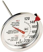 Vista 3 de HIC Kitchen Termómetro para carne asada, apto para horno, cara grande de 2 pulgadas de fácil lectura, vástago de acero inoxidable y carcasa