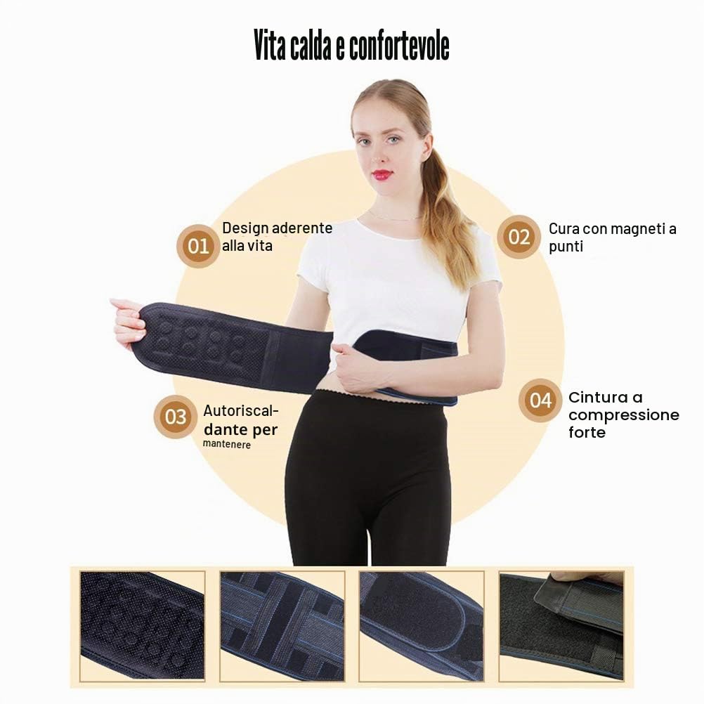 Cintura di Supporto Lombare per Terapia Magnetica Cintura di Supporto per la Schiena autoriscaldante